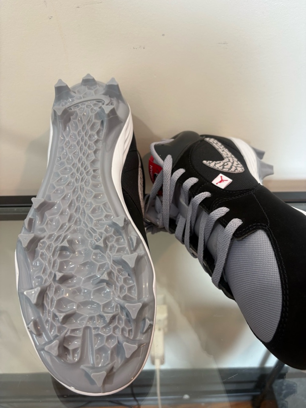 NEW Jordan Stadium 90 Low TD Black Cement Football Cleats HQ0210-060 Mens multip - Picture 7 of 7